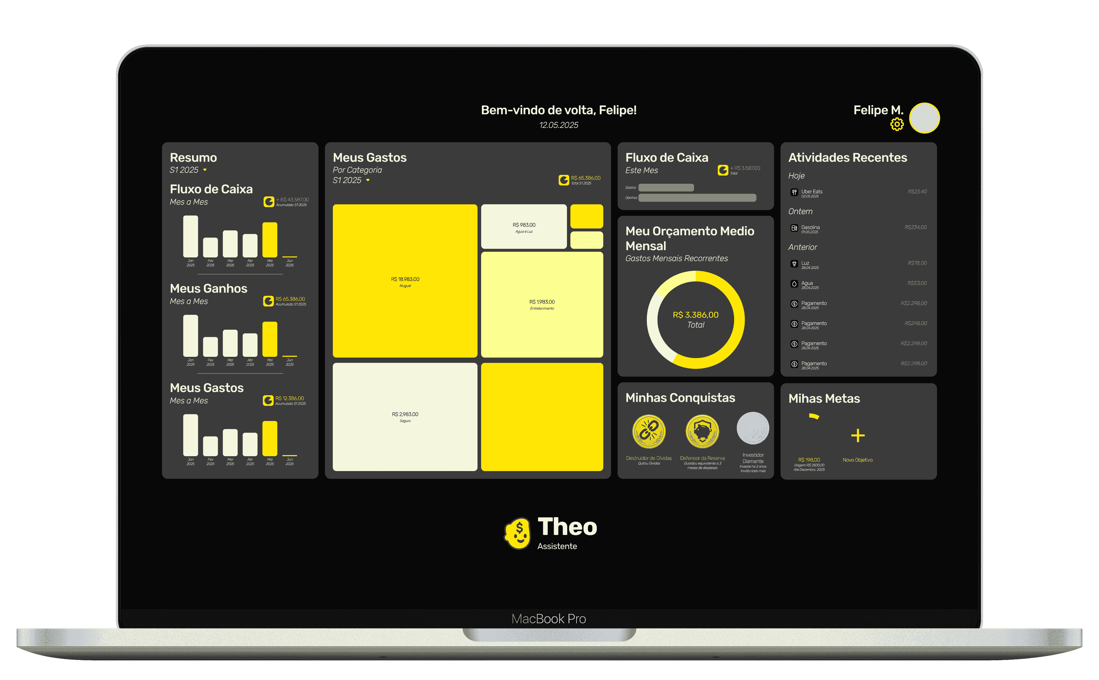 Theo Assistant Dashboard as a background image